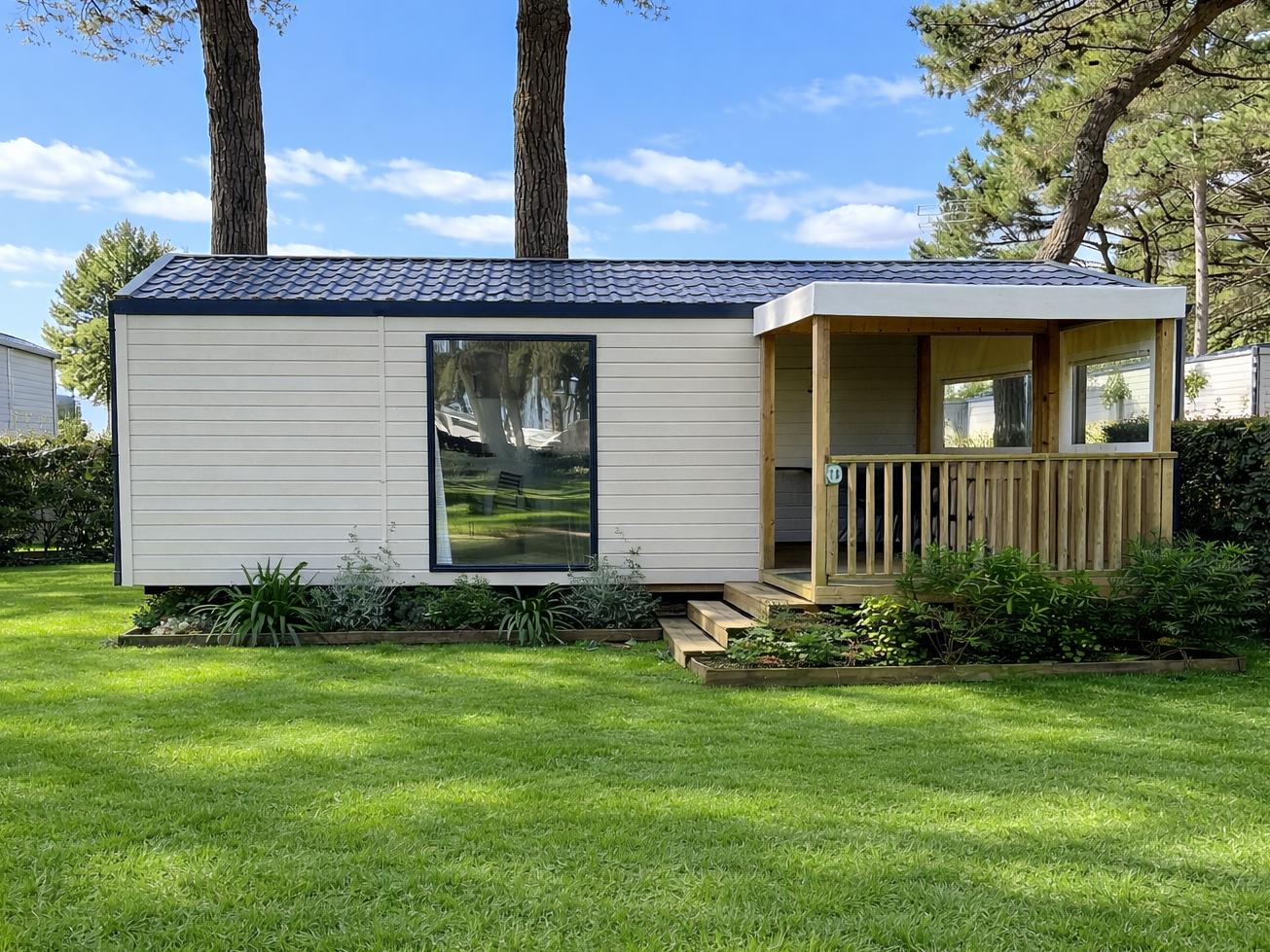 mobilhome 2 chambres confort au camping Ushua�a villages l'estuaire
